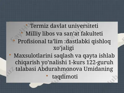 termiz davlat universiteti — PPTX