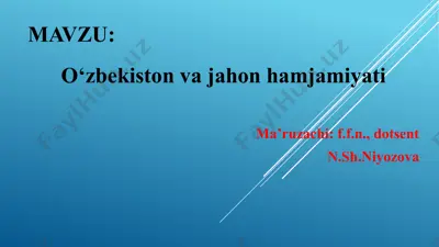 o‘zbekiston va jahon hamjamiyati — PPTX