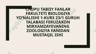 ovlanadigan mollyuskalar, asosiy turlarining iqtisodiy ahamiyati — PPTX