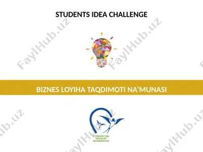 biznes loyiha taqdimoti na'munasi — PPTX