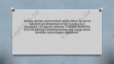 òzbekiston respublikasi przidentlik institutini tashkil etilishi va i.a.karimovni prezident etib tayinlanishi — PPTX