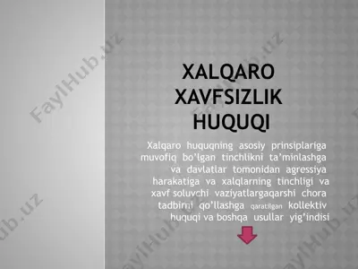 xalqaro xavfsizlik huquqi — PPTX