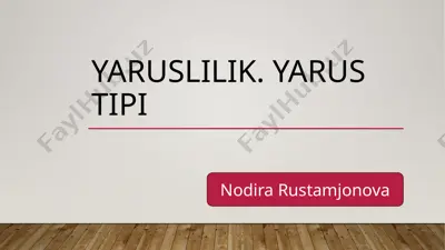 yaruslilik. yarus tipi — PPTX