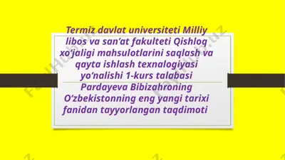 qishloq xo‘jaligi mahsulotlarini saqlash va qayta ishlash texnologiyasi — PPTX