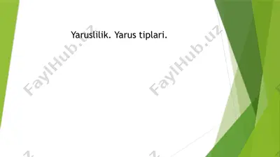yaruslilik. yarus tiplari — PPTX