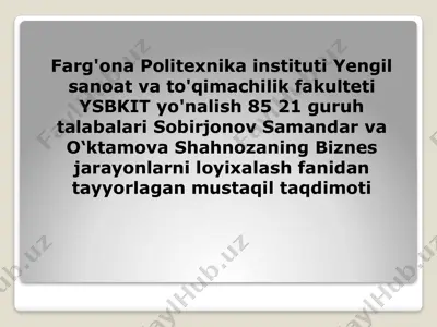 biznes g’oya — PPTX