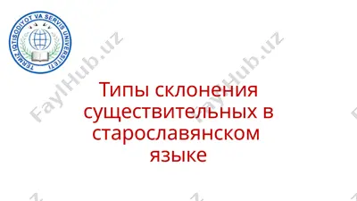 типы склонения существительных в старославянском языке — PPTX