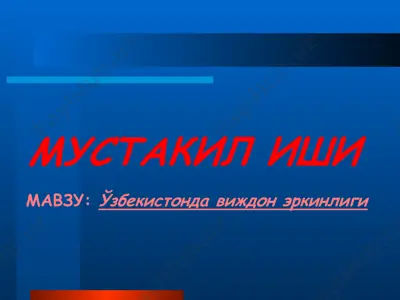 o'zbekistonda vizhon erkinligi — PPTX