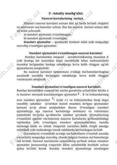nazorat kartalarining turlari — DOCX