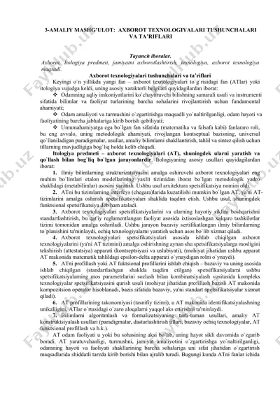 axborot texnologiyalari tushunchalari va ta’riflari — DOCX
