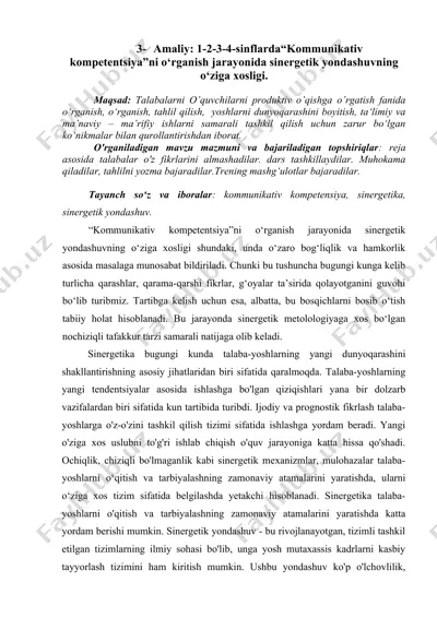 kommunikativ kompetentsiya o'rganish jarayoni — DOCX