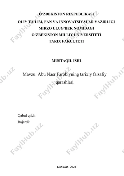 abu nasr farobiyning tarixiy falsafiy qarashlari — DOCX