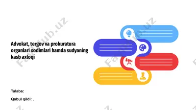 advokat, tergov va prokuratura organlari xodimlari hamda sudyaning kasb axloqi — PPTX