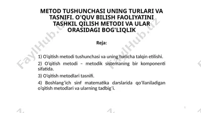 o'qitish metodlari va turlari — PPTX