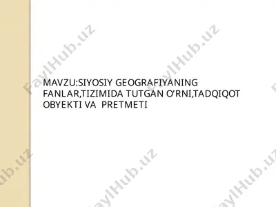 siyosiy geografiya tushunchalari — PPTX