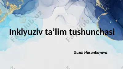 inklyuziv ta’lim tushunchasi — PPTX