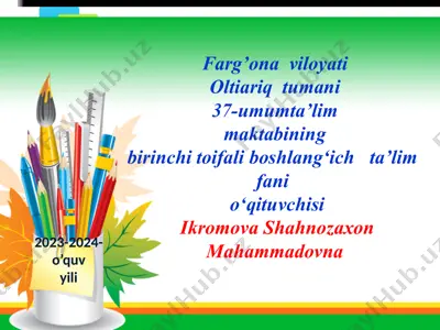 4-sinf matematika taqdimoti — PPTX