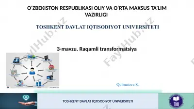 raqamli transformatsiya — PPTX