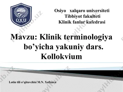 klinik tеrminologiya bo’yicha yakuniy dars. kollokvium — PPTX
