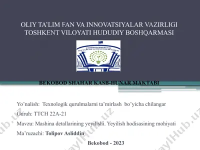 mashina detallarining yeyilishi — PPTX