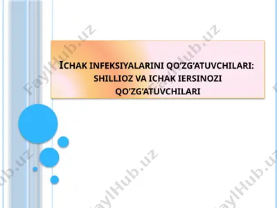 ichak infeksiyalarini qo’zg’atuvchilari: shillioz va ichak iersinozi qo’zg’atuvchilari — PPTX