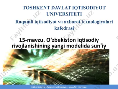 sun’iy intellektning iqtisodiy rivojlanishga ta’siri — PPTX