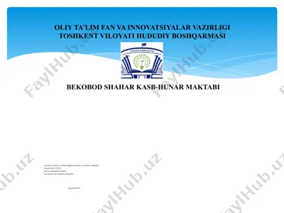 kimyoviy ishlab chiqarish mashina va jihozlari chilangari — PPTX