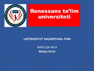 moliya tizimi — PPTX