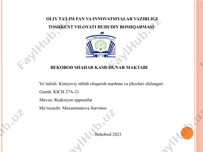 reaksiyon apparatlar — PPTX