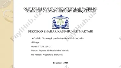 payvand birikmalarini ta’mirlash — PPTX