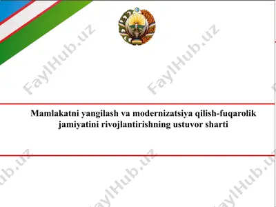 mamlakatni yangilash va modernizatsiya qilish-fuqarolik jamiyatini rivojlantirishning ustuvor sharti — PPTX