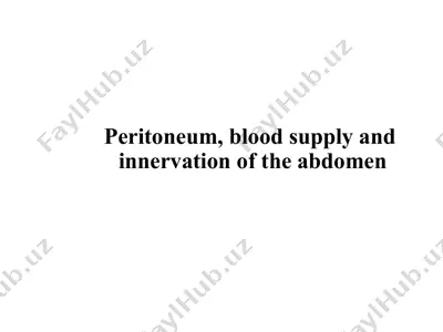 peritoneum, blood supply and innervation of the abdomen — PPTX