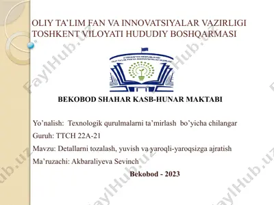 labomid va ms kabi sintetik yuvish vositalari (sms) — PPTX