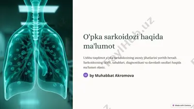 o'pka sarkoidozi haqida ma'lumot — PPTX