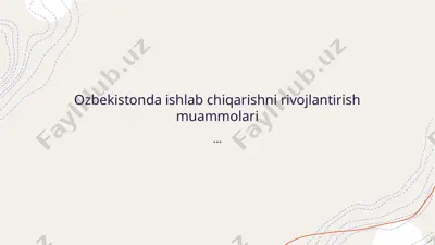 o'zbekistonda ishlab chiqarishni rivojlantirish muammolari — PPTX