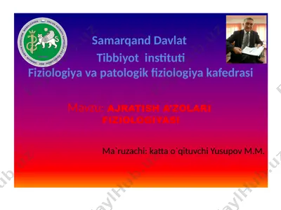 ajratish a’zolari fiziologiyasi — PPTX
