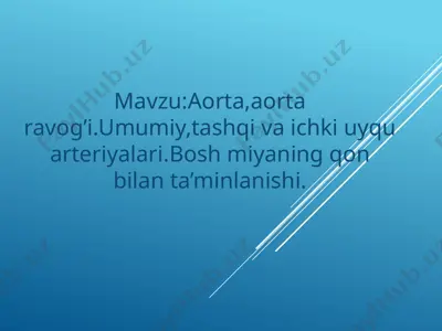 aorta va aorta ravog’i — PPTX