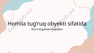 homila tug’ruq obyekti — PPTX