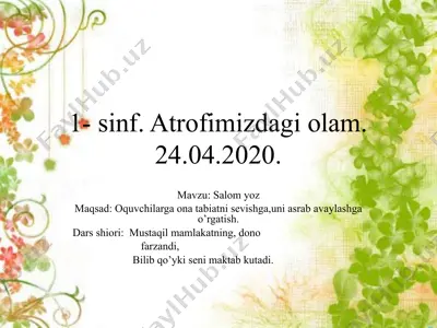 atrofimizdagi olam — PPTX