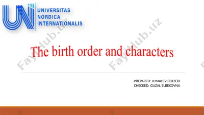 the birth order and characters — PPTX