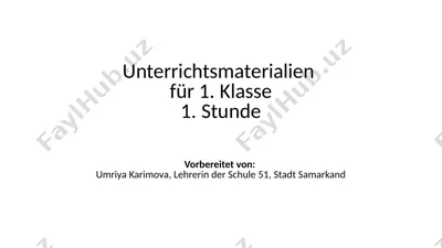unterrichtsmaterialien für 1. klasse — PPTX