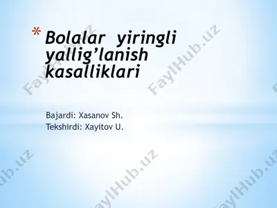 yiringli yallig'lаnish kasalliklari (furunkul) — PPTX