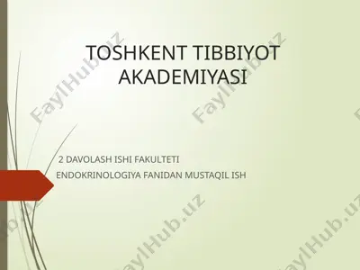 bo'sh turk egari sindromi — PPTX