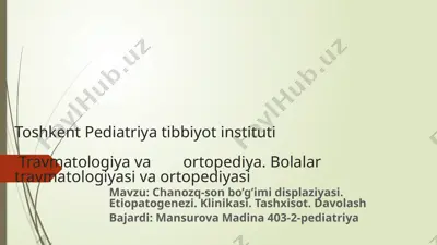chanozq-son bo’g’imi displaziyasi — PPTX