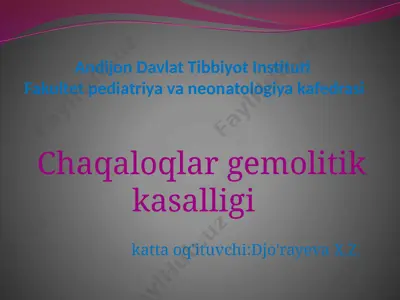 chaqaloqlar gemolitik kasalligi — PPTX