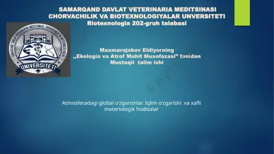 atmosferadagi global ekologik muammolar — PPTX