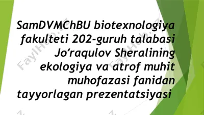 ekologiya va atrof muhit muhofazasi — PPTX