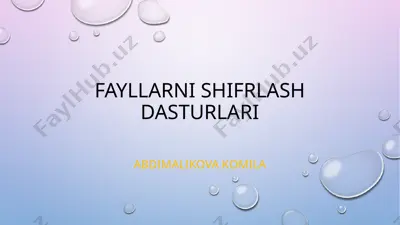 fayllarni shifrlash dasturlari — PPTX