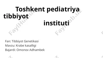 krabbe kasalligi — PPTX