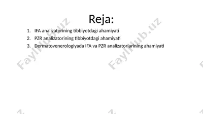 ifa analizatori va pzr analizatori — PPTX